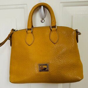 Dooney & Bourke Dillen Satchel Gold Pebbled Leather Handles Bag Purse No Strap